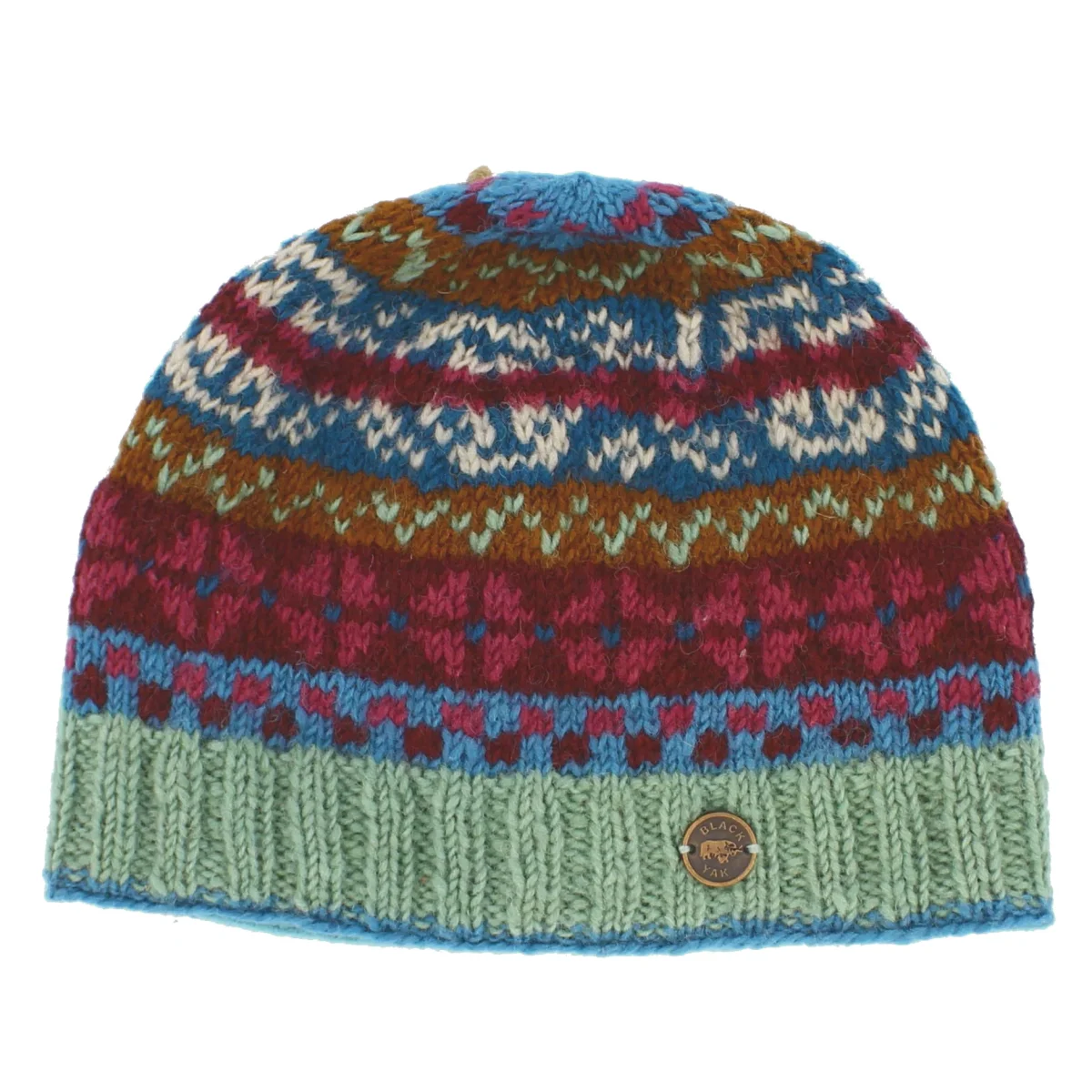 Fair Isle Beanie Hat - Mint - Image 2
