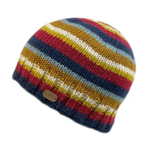 Kusan Wool Striped Beanie Navy/Yellow